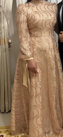 Verlobungskleid beige/creme Gr. 40 neuwertig Abendkleid