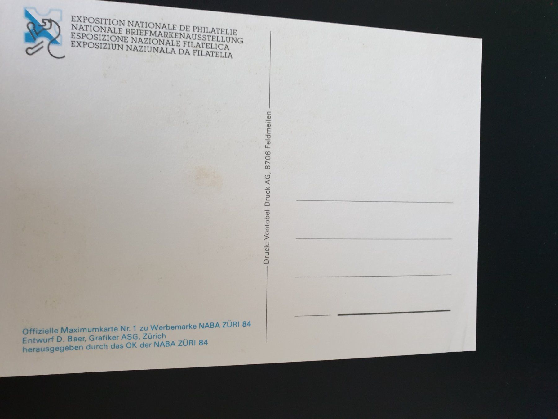 Alle Briefmarken: Postkarte mit Marke (25 Rappen) NABA – Neu (gemäss Beschreibung) aus Zumikon von chri75 1