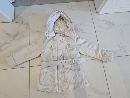 Kanz Winterjacke beige mit Gürtel Gr. 92