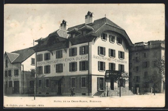 Ansichtskarten: AK Fleurier, Hotel de la Croix-Bleue – Gebraucht aus Berlin von bartko-reher