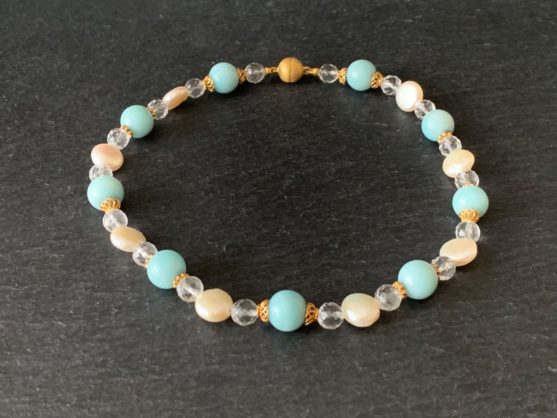 Ketten: Amazonit & Perlen Halskette Vergoldet – Gebraucht aus Rüschlikon von ThereseJewelryDesign 4