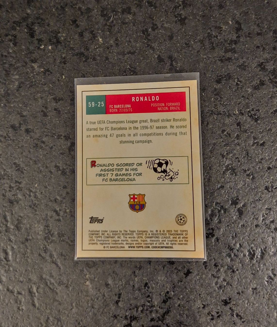 Topps Carte collezionabili: Ronaldo R9 - Barcelona - Topps – Nuovo (secondo la descrizione) da Burg AG venduto da Danoe 1