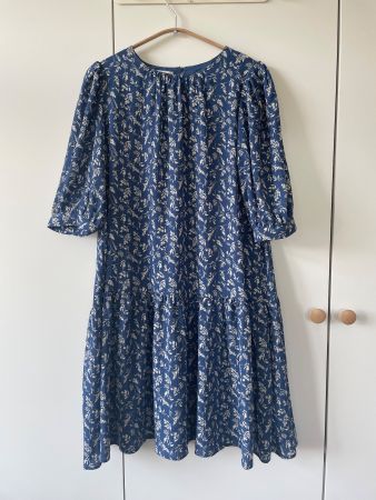 Luftiges C&A Sommerkleid Blau/Weiss – Gr. 38