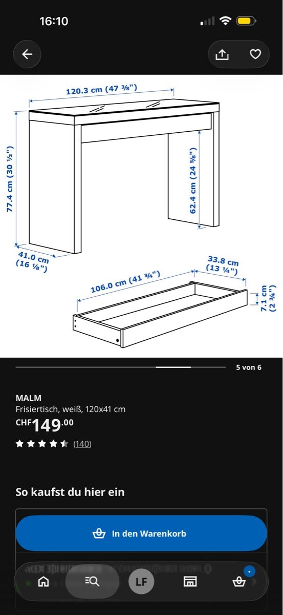 Ikea Schminktische: Ikea Malm Schminktisch – Gebraucht aus Lenzburg von Chlinisimone 2