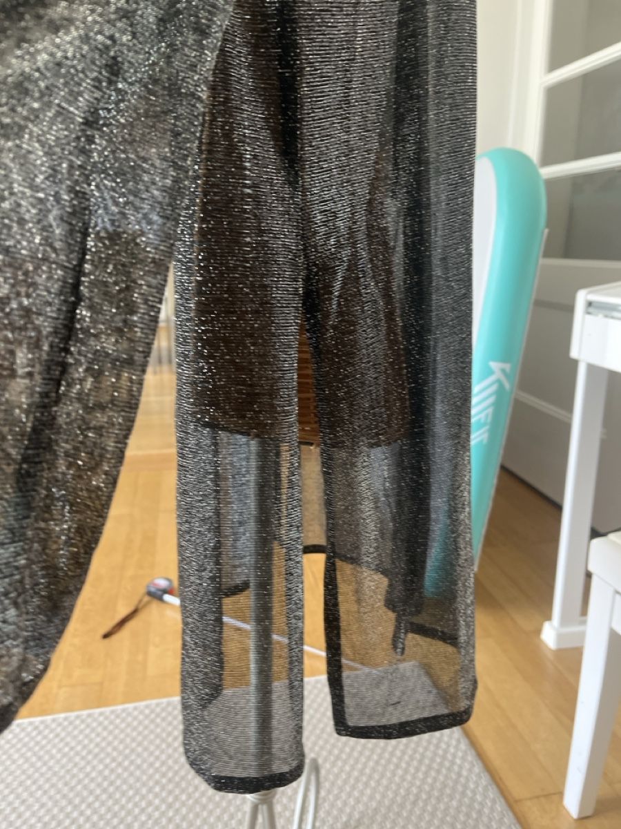 Jacken: Glitzer Strickjacke lang, Silber, transparent, M/L – Gebraucht aus Solothurn von Bobesch08 4