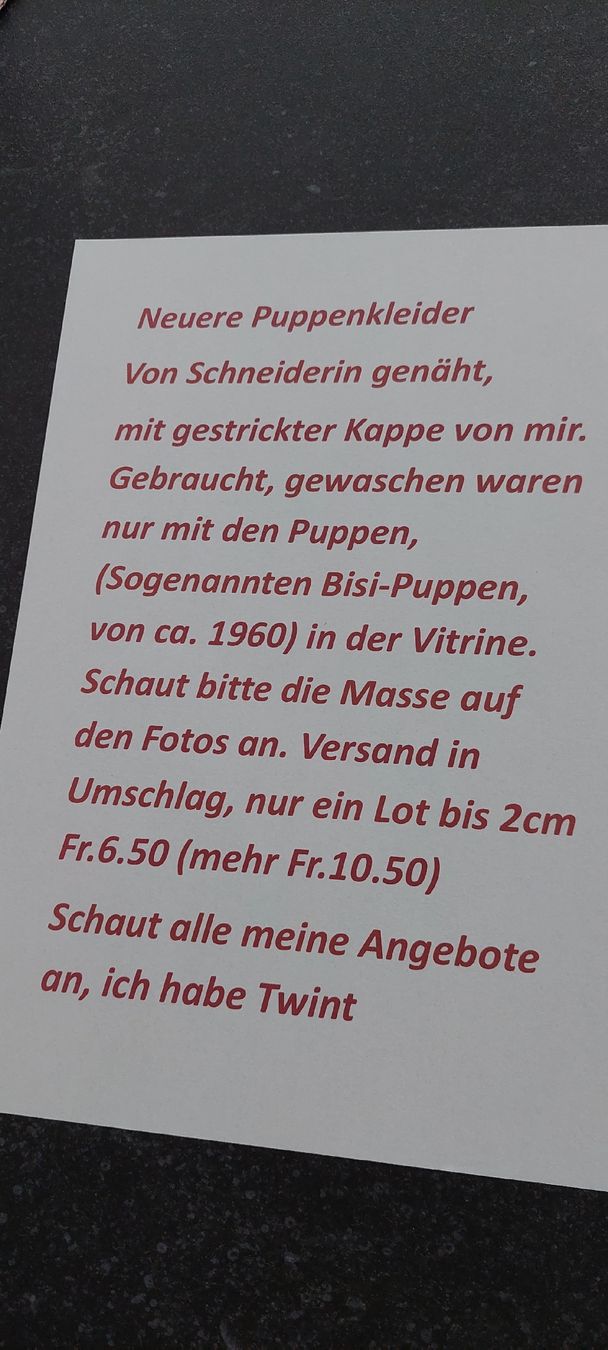Puppen: Puppenkleider – Gebraucht aus Muri AG von nindo1 2