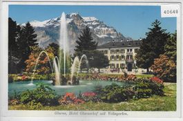 Glarus - Hotel Glarnerhof mit Volksgarten - Litho