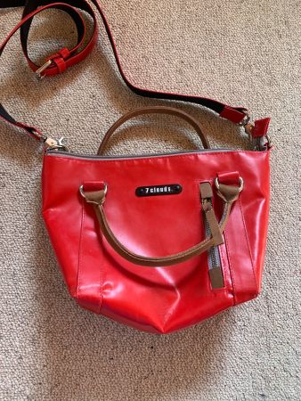 7clouds Handtasche, rot, wie neu, stylisch für den Sommer!