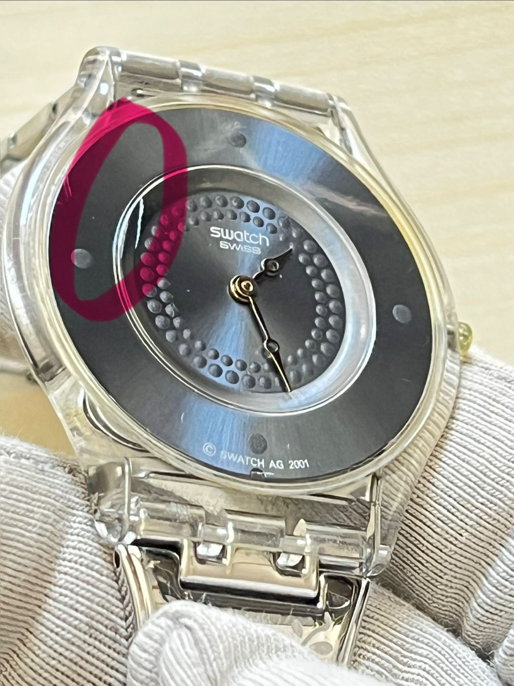 Swatch Orologi: Swatch Damenuhr, silberfarben, Blumendesign – Usato da Grenchen venduto da chththl 6
