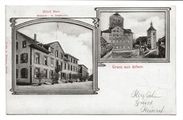 Gruss aus Arbon (TG) Hôtel Baer - 3 D Relief Karte - 1903