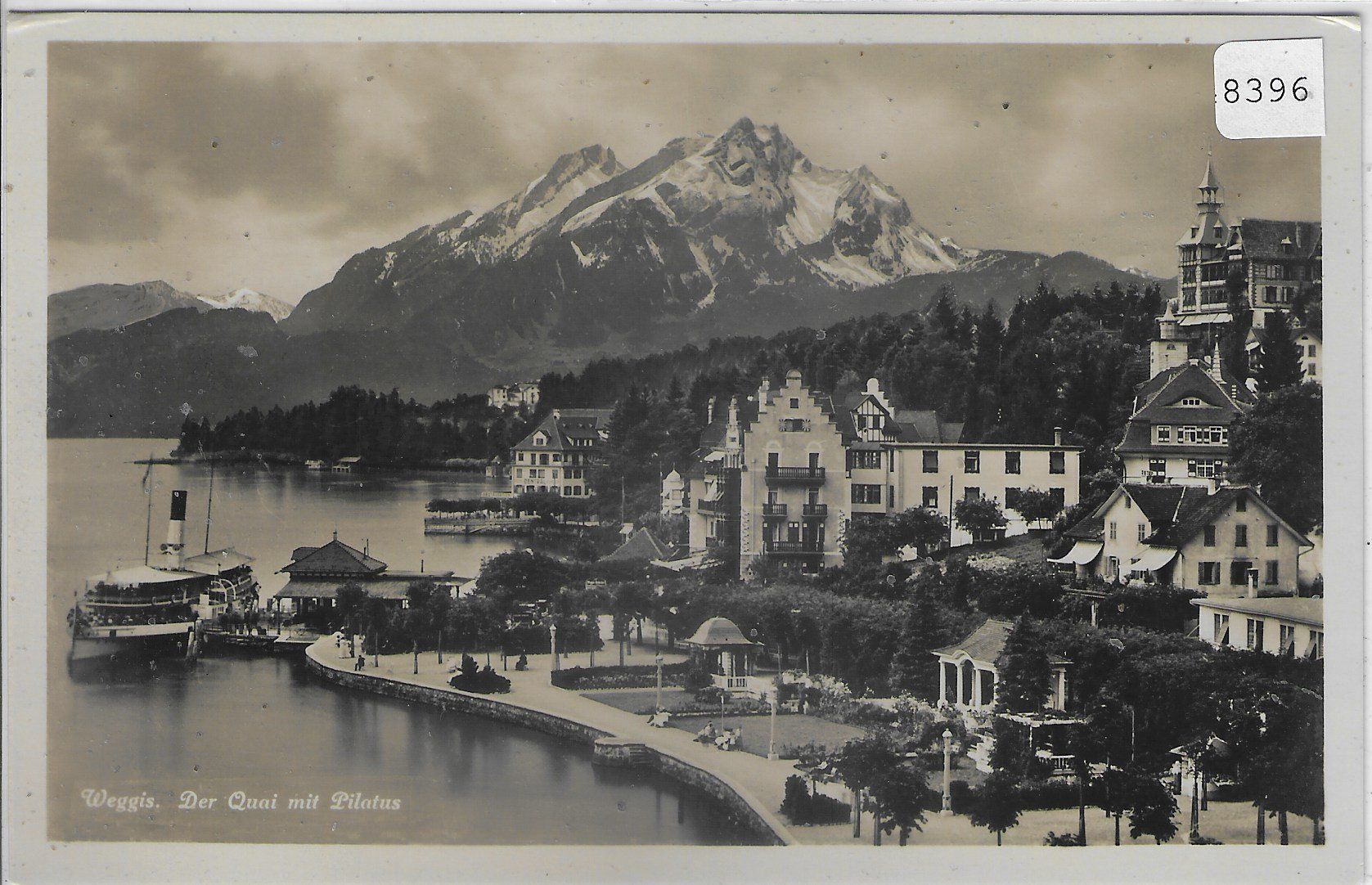 Cartoline postali: Weggis - Der Quai mit Pilatus - Dampfer – Usato da Ettingen venduto da Kartenplanet