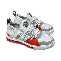 Cavalli Designer Sneakers men 41 , White & Red, Summer Style