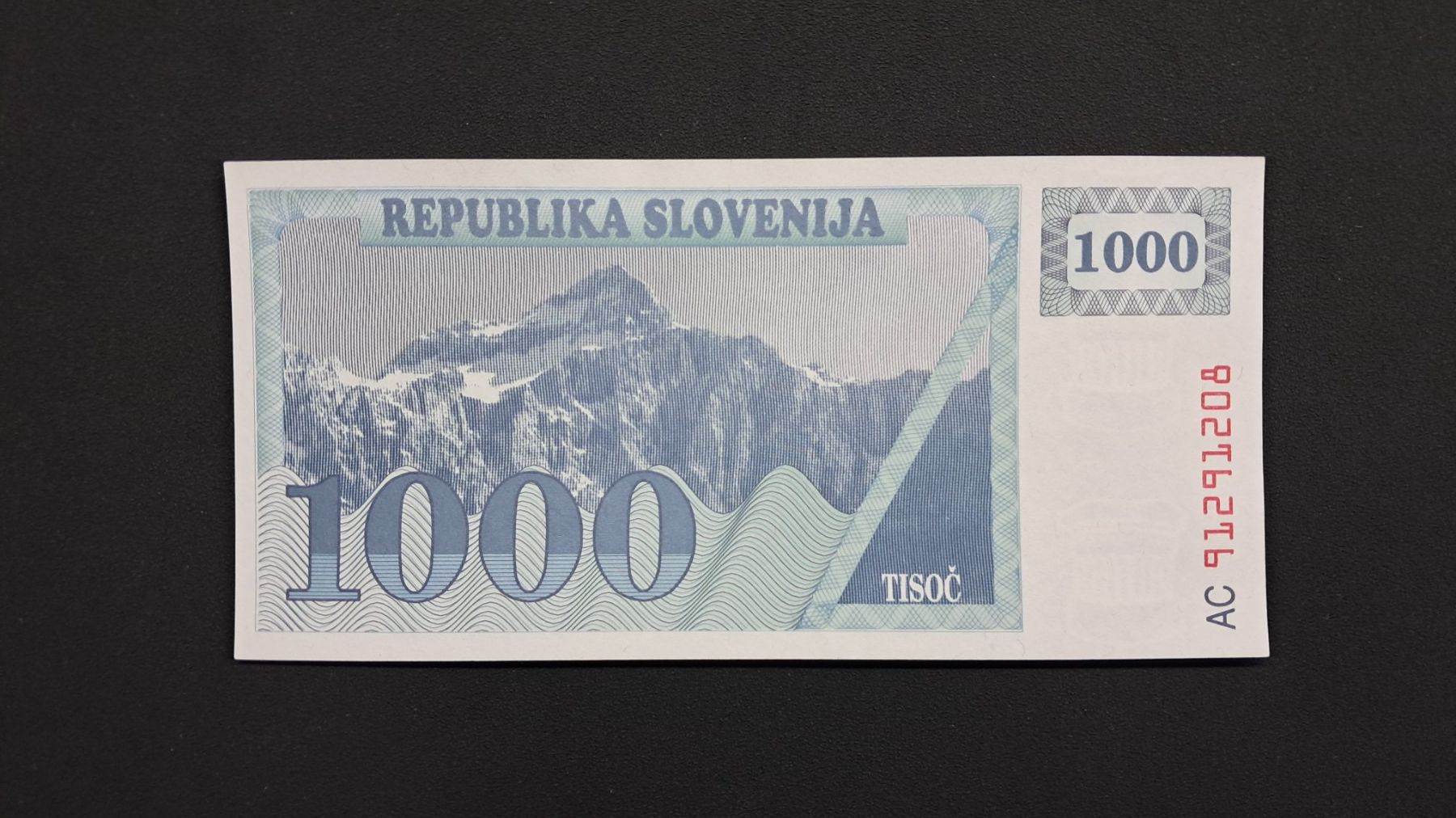 Banknoten: Slowenien 1000 Tolarjev 1992 Unc – Neu und originalverpackt aus Lufingen von E-Auktion