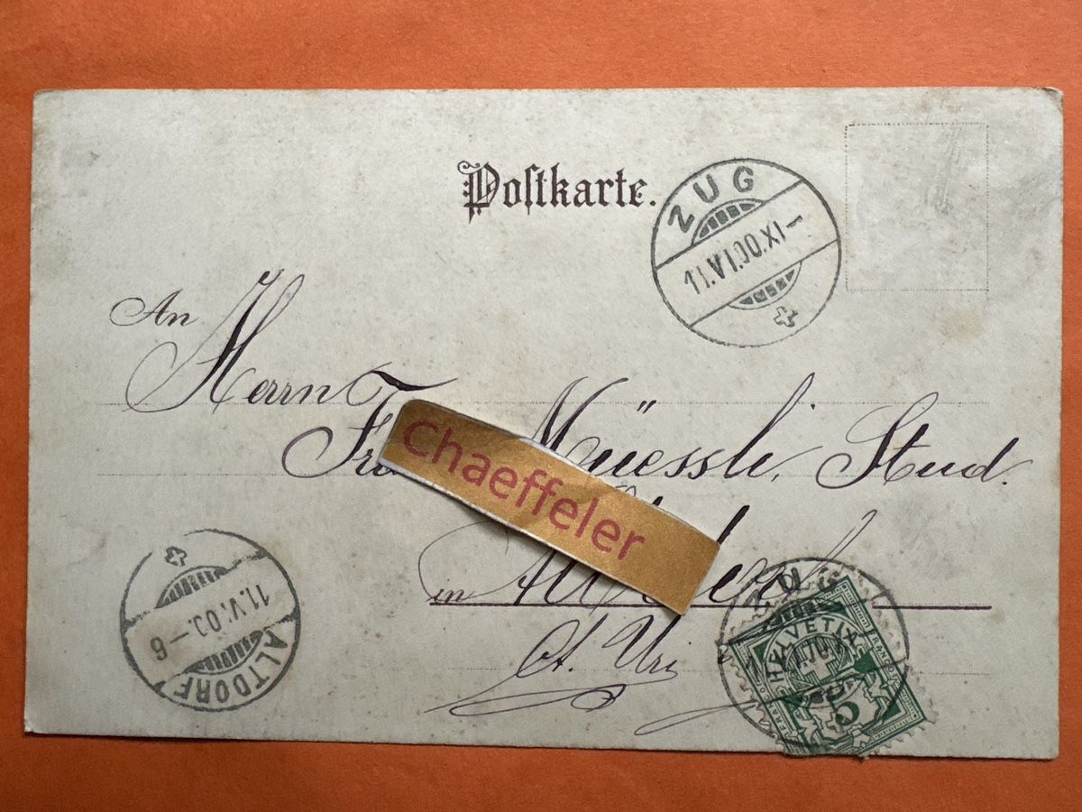 Cartoline postali: 1900 antike Postkarte mit Auerhahn. – Usato da Zürich venduto da Chaeffeler 1