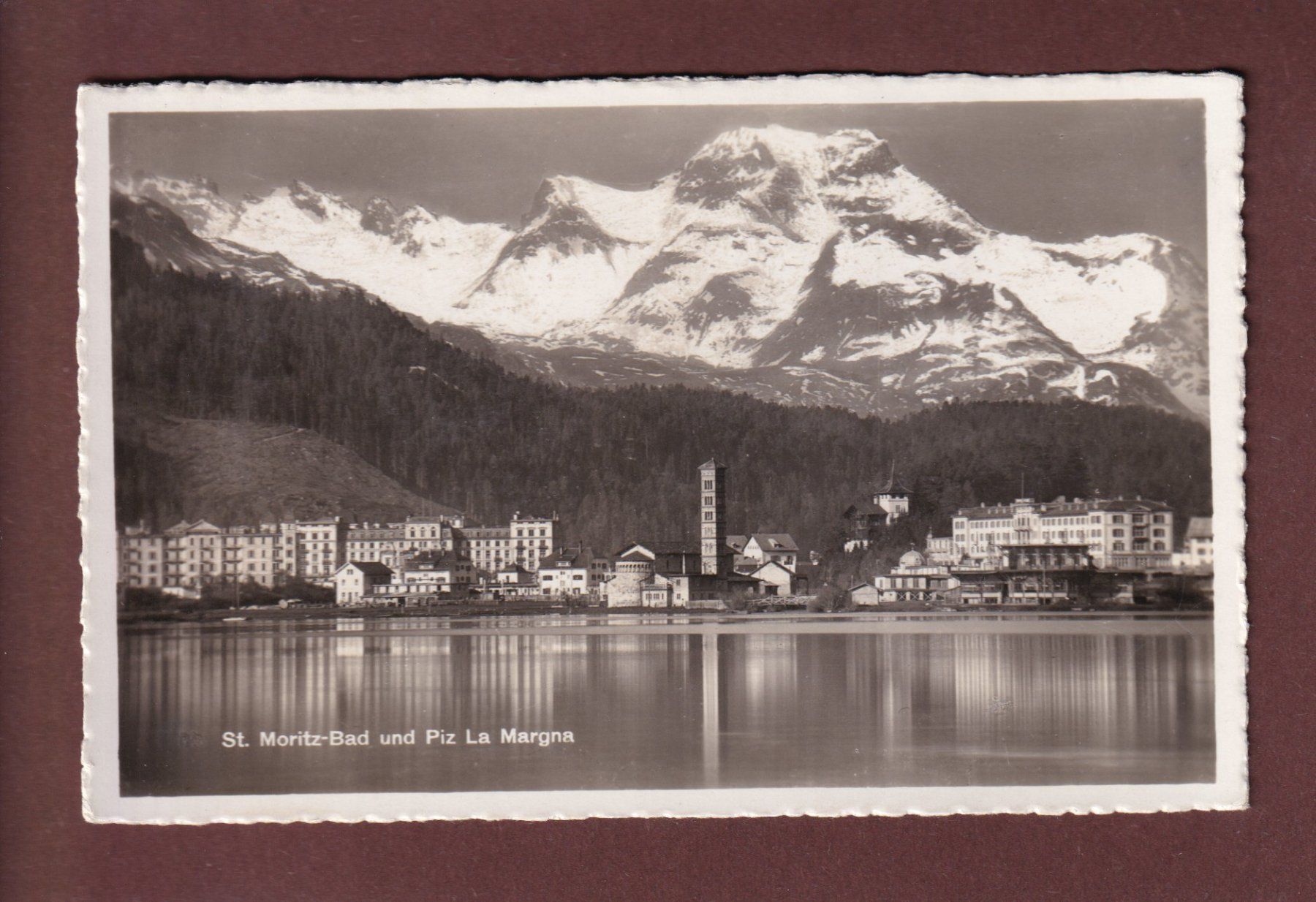 Cartes postales: ST. MORITZ-BAD - Piz La Margna - 1938 – D'occasion à Pully par nicecards-shop