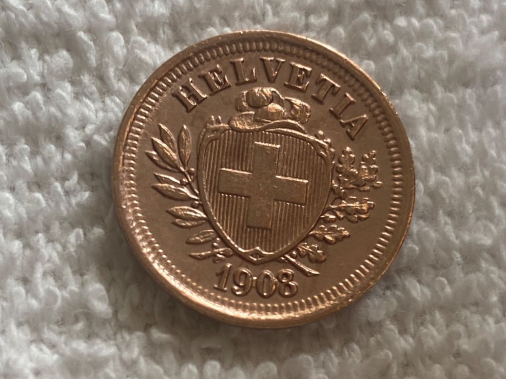 Alle Münzen: 1 centime/rappen 1908 – Gebraucht aus Nyon von Ilmi09