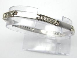 Vintage Armband Silber 925 Zirkonia / 19 cm / 22.5 g