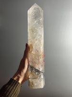 Riesiger Bergkristall Black Rutil Einschlüsse - 31cm 1.59kg