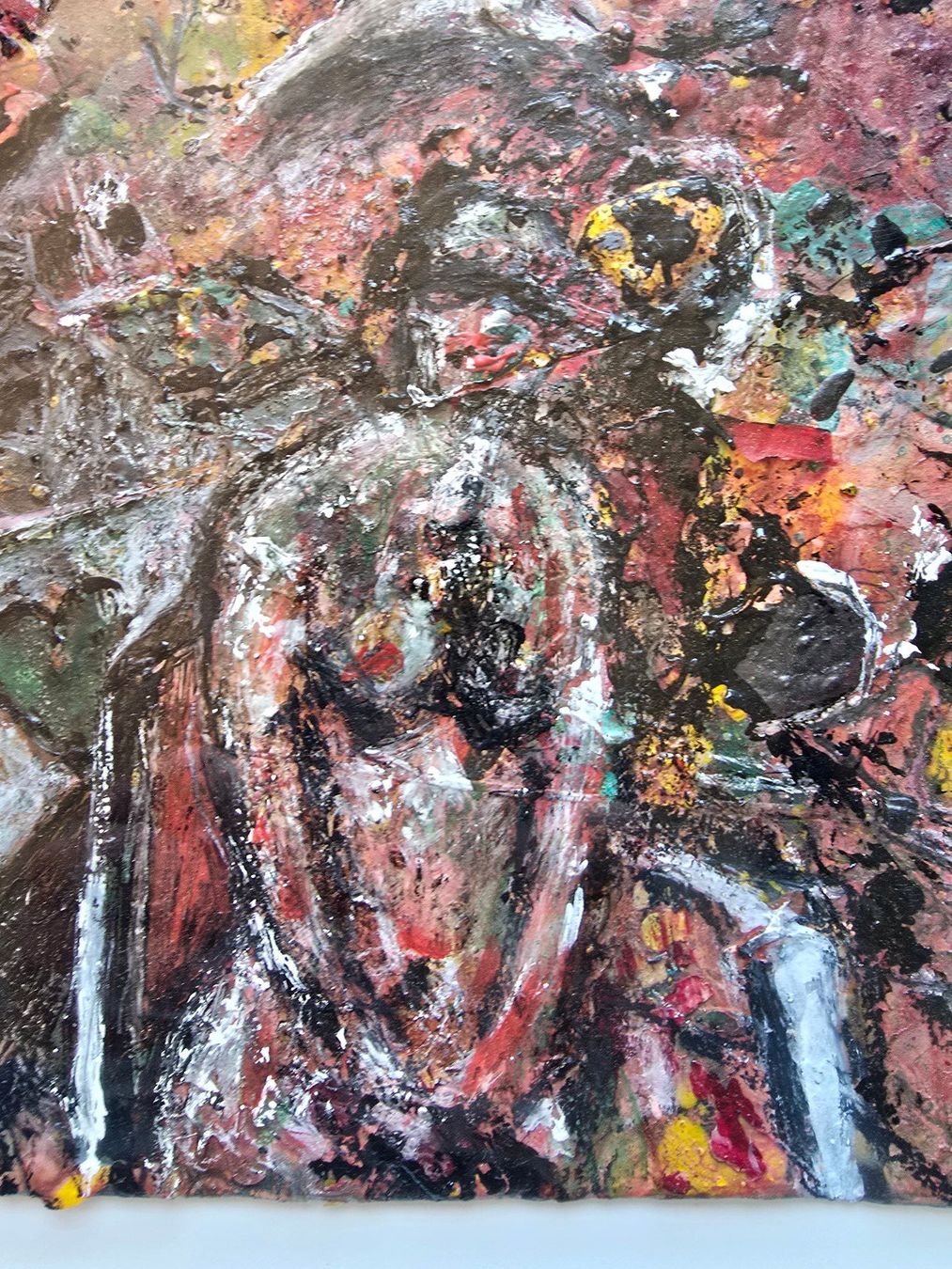 Dipinti: Art Brut Mischtechnik/Collage, rückseitig monogrammiert EB – Usato da Bern venduto da vintageartbern66 2