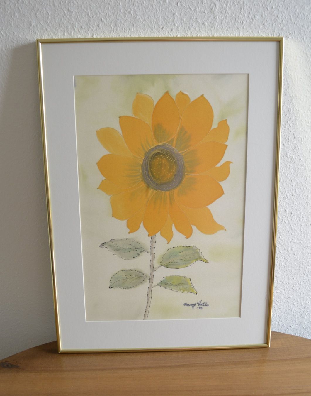 Posters & Illustrations: Gerahmtes Aquarell Sonnenblume – D'occasion à Brunnen par Kloster_Ingenbohl