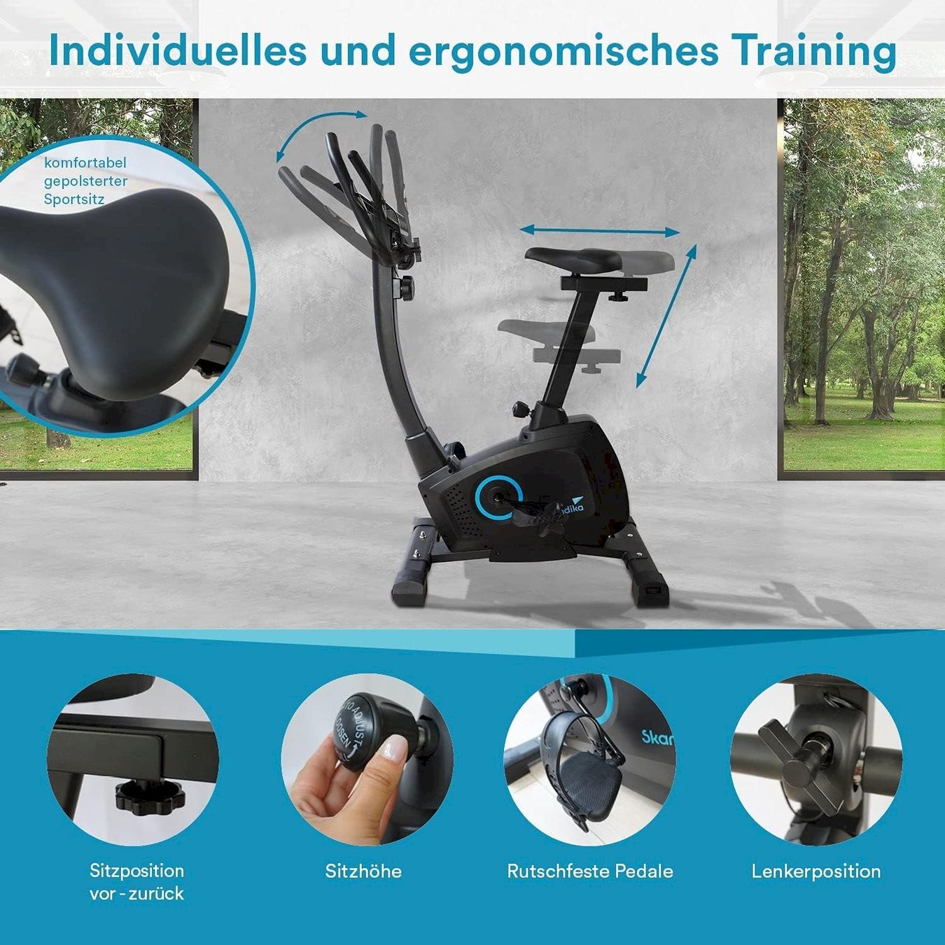 Vélos d'appartement: Skandika Ergometer Bragi schwarz – Neuf avec emballage d'origine à Bottighofen par zaap 4
