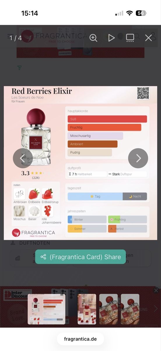 Profumi & Eau de Toilette: Les Soeurs de Noe - Red Berries Elixir, 2 ml – Usato da Sursee venduto da nri_g5z8 2