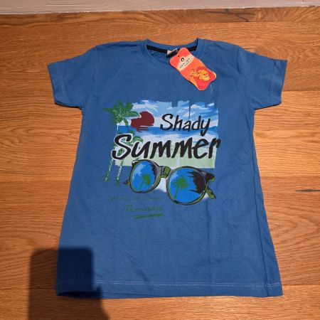 T-Shirt Shady Summer  junge 140 blau Kinder Motivdruck neu