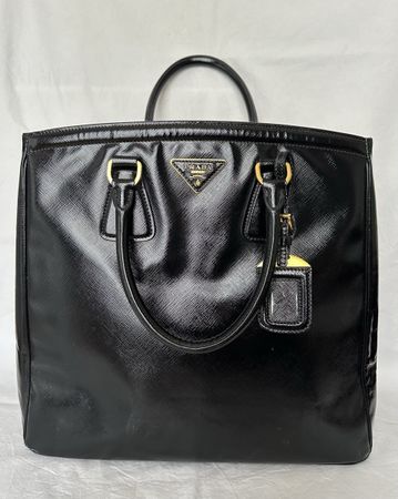 Prada Saffiano Leather Tote Bag - Chic Black Handbag