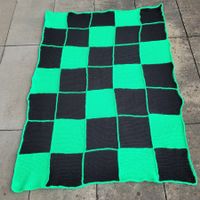 Wolldecke gestrickt, Handarbeit