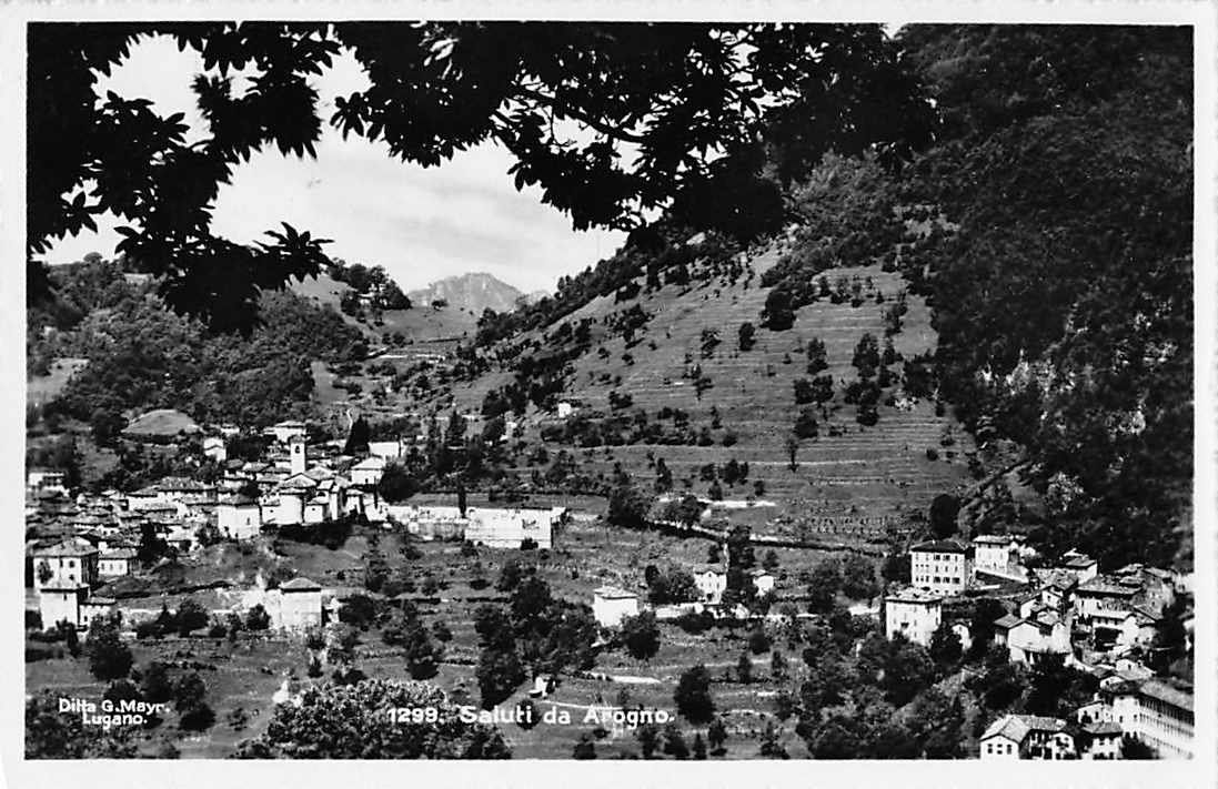 Cartes postales: alte ANSICHTSKARTE Saluti di AROGNO TI 1952 – D'occasion à Lufingen par philatelieshop
