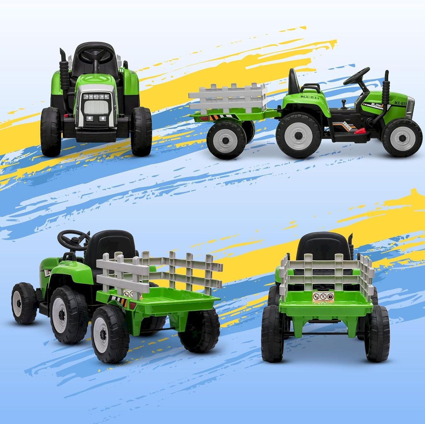 Veicoli per bambini: HOMCOM Elektrischen Kinder-Traktor Grün – Nuovo e nell'imballaggio originale da Bottighofen venduto da zaap 3