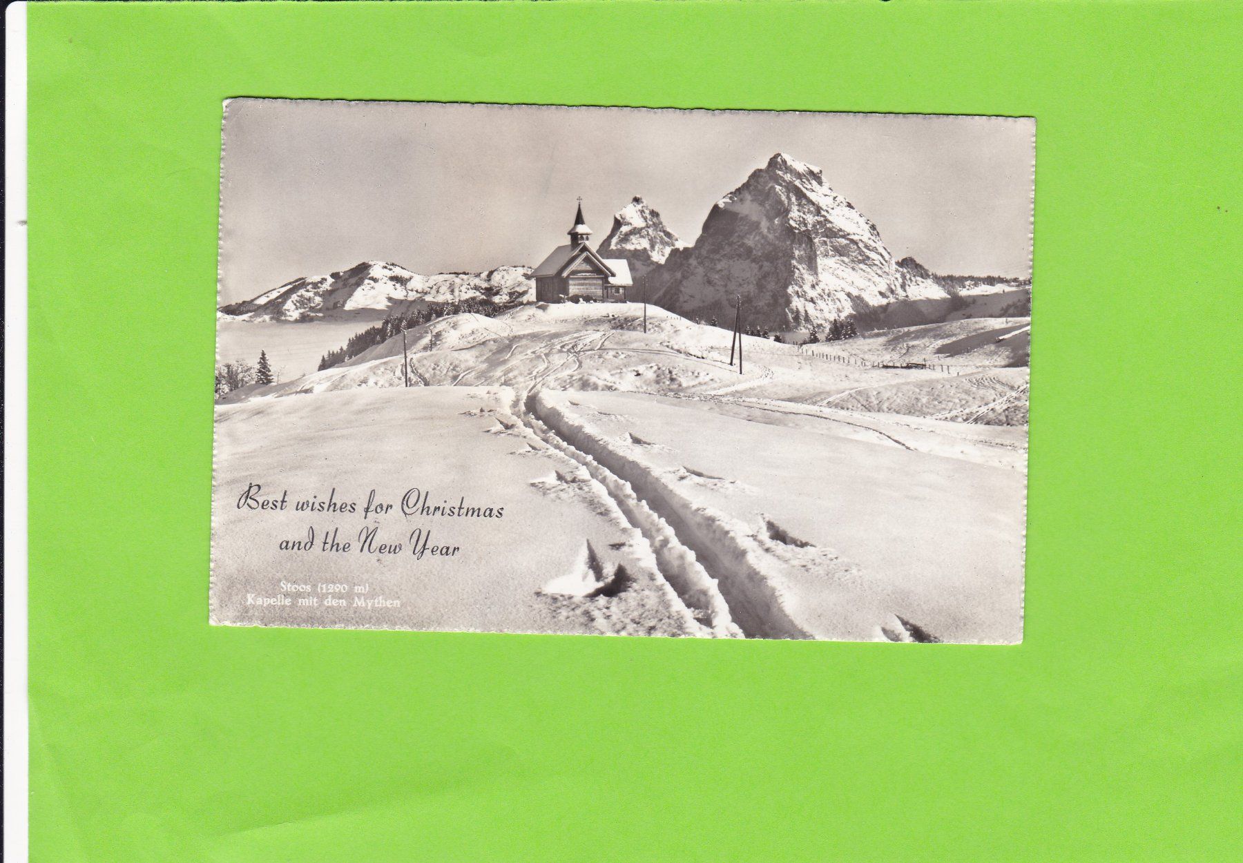 Ansichtskarten: Stoos mit Kapelle--Winter – Gebraucht aus St. Peterzell von neckertal