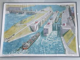 Schulwandbild Nr. 95 Fluss-Schleuse