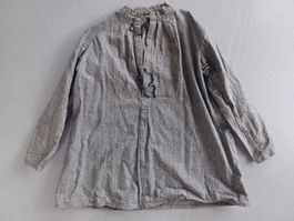 1 Stallbluse, ev. Militär, grau-schwarz melierter Stoff
