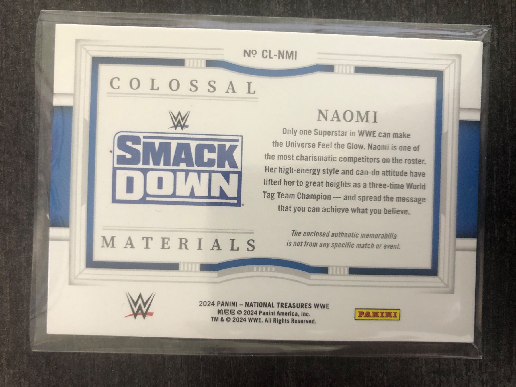Topps Carte collezionabili: Panini National Treasures Naomi Colossal patch /99 – Usato da Wangenried venduto da Garagara 1
