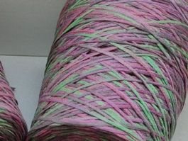 Sommergarn Baumwolle 80% Leinen 20% 450g rosa / hellgrün
