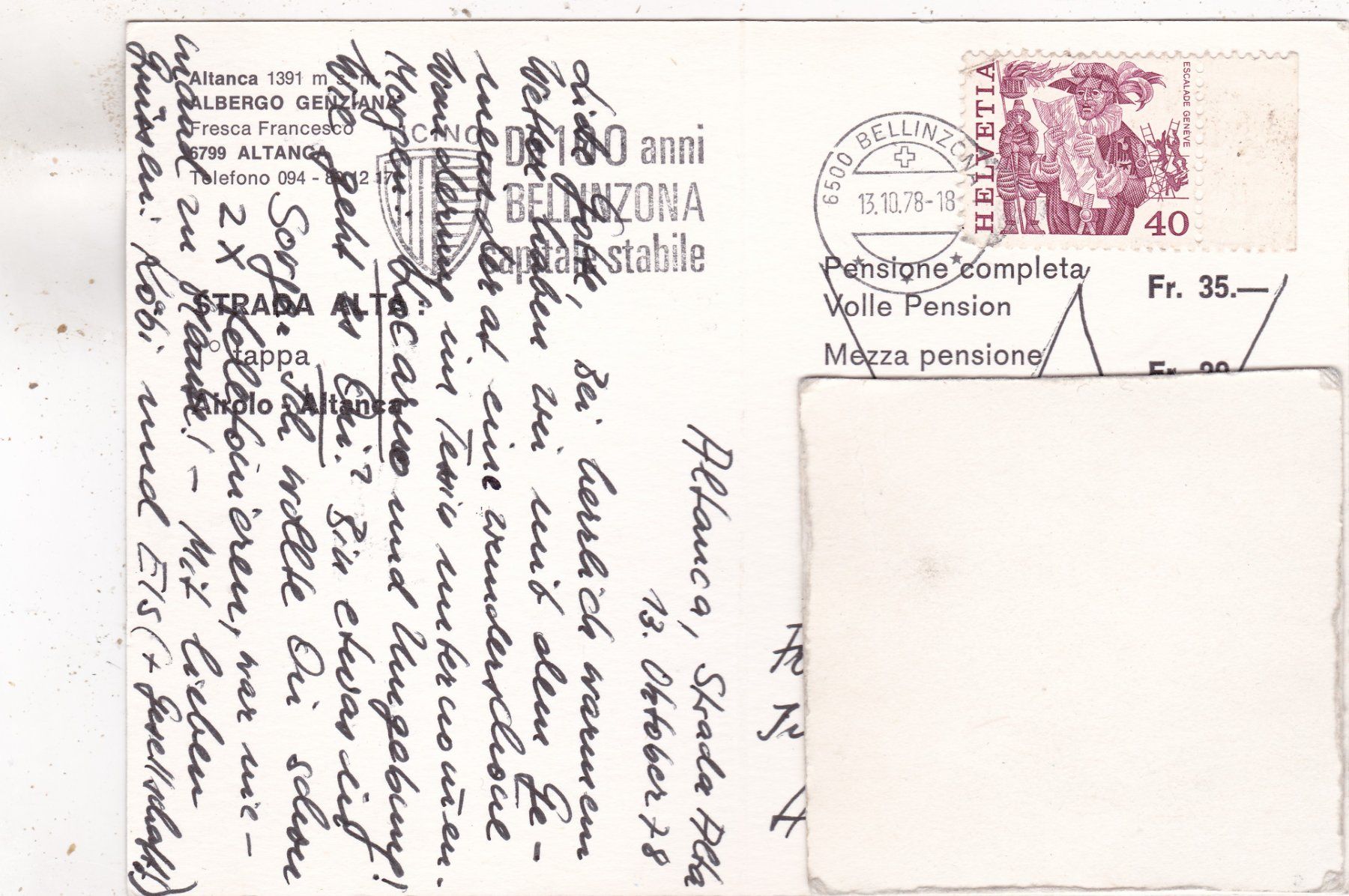 Cartoline postali: Altanca 1978 – Usato da Herisau venduto da Lisegrat2008 1