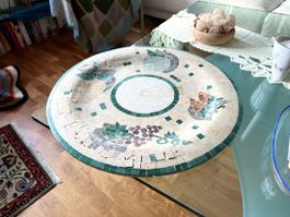 33 cm Naturstein-Mosaik Deko Schale / Teller Terracotta