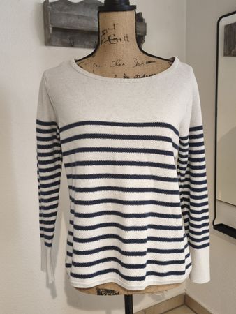 Pullover Helene Fischer Tchibo gestreift weiss blau
