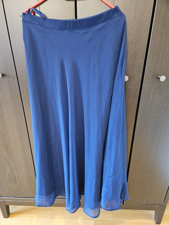 Elegant Navy Blue Maxi Skirt - M, waist approx 31 inches