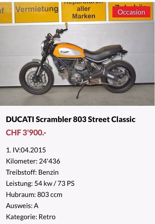 Strada: Ducati Scrambler 803 – Usato da Tägerwilen venduto da Vespa2023
