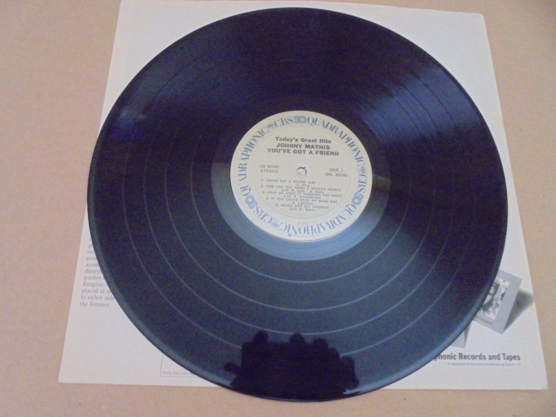 Schallplatten: Johnny MATHIS " You've got a Friend " LP USA  Quadraphonic – Gebraucht aus Crissier von Promopost 2