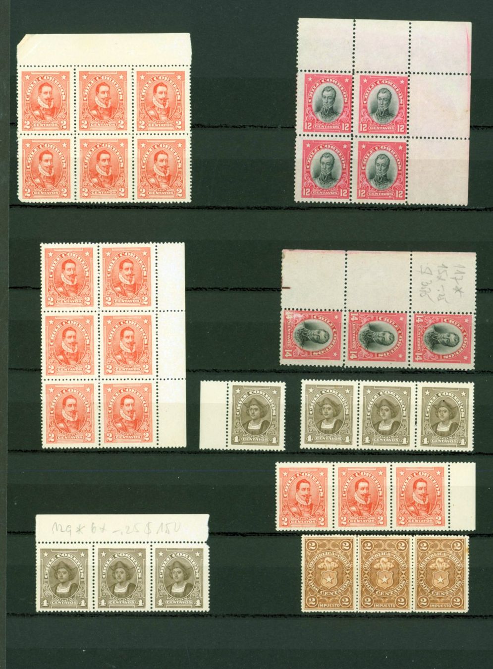 Alle Briefmarken: Chile Sammlung auf 2 Seiten (AX501) – Gebraucht aus Seuzach von Harri19 1