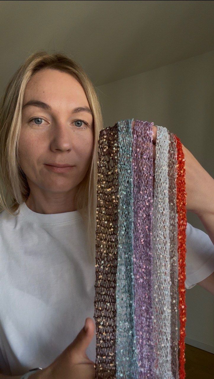Foulard & Sciarpe: Funkelnde handgemachte Schals – Nuovo e nell'imballaggio originale da Zürich venduto da dmi_by9r 5