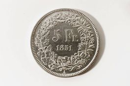 5 Franken 1851 Silbermünze Schweiz