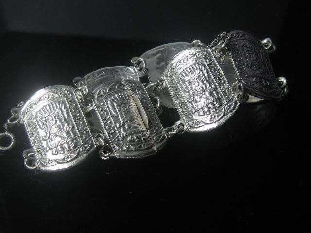 Inca Maya Tagesdecke 130x150cm - Azteken Design Couchdecke Weiß