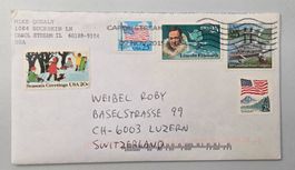 Brief USA 2015 verschiedene Briefmarken