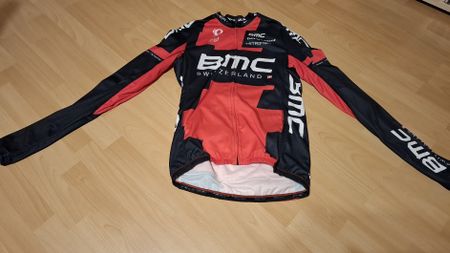 Radtrikot langarm BMC schwarz rot gebraucht guter Zustand
