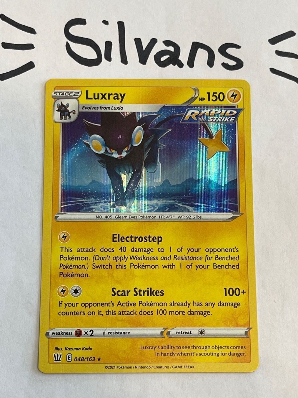 Pokémon Carte collezionabili: Luxray Holo 048/163 Battle Styles EN – Nuovo (secondo la descrizione) da Wil SG venduto da Silvans