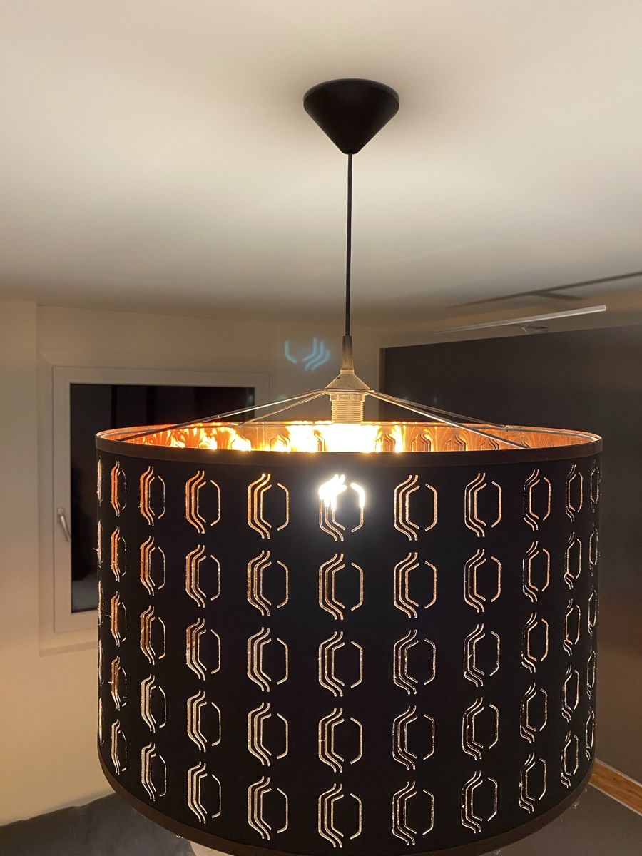 Ikea Kronleuchter & Deckenlampen: Pendelleuchte schwarz mit Rosemuster, 59cm – Neu (gemäss Beschreibung) aus Fläsch von Gampolin 1